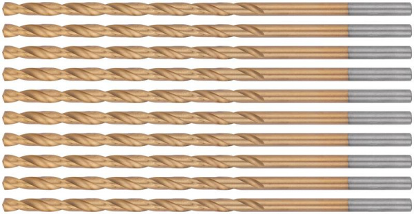 Набор сверл HSS по металлу 4.0х119мм удлинен. титан. покрытие (уп.10шт) FIT 34240